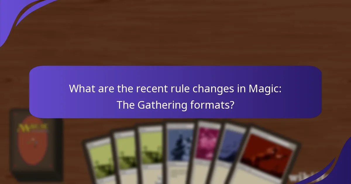 How do recent updates affect different Magic: The Gathering formats?